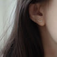 Diamond Climber Stud Earrings in 10K Solid Gold | BOITE LAQUE Fine Jewelry | Minimal Arc Earrings | Everyday Gold Ear Climbers