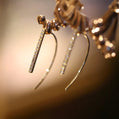 18K Solid Gold Natural Diamond Drop Earrings, Fine Diamond Dangle Earrings, Quiet Luxury Jewelry, Minimalist High End Gift