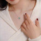 18K Solid Gold Natural Emerald Diamond Pendant Necklace  | Fine Jewelry Floral Halo | Luxury Emerald Necklace Gift