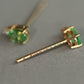 18K Solid Gold Tsavorite Garnet Diamond Stud Earrings | Natural Green Garnet Fine Jewelry | Quiet Luxury Everyday Studs