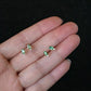 18K Solid Gold Tsavorite Garnet Diamond Stud Earrings | Natural Green Garnet Fine Jewelry | Quiet Luxury Everyday Studs
