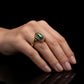 Australian Black Opal Ring 18K Gold | One of One Opal Ring | Celestial Diamond Ring | Custom Fine Jewelry | Made to Order Luxury Ring