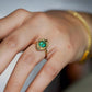 14K Solid Gold Natural Zambian Emerald Ring,  0.63ct Oval Emerald, One of a Kind Fine Jewelry Ring, Sculptural Everyday Luxury