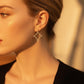 18K Gold Diamond Star Hoop Earrings | Celestial Four Point Star Earrings | Quiet Luxury Diamond Hoops | Solid Gold Upgrade