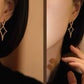 18K Gold Diamond Star Hoop Earrings | Celestial Four Point Star Earrings | Quiet Luxury Diamond Hoops | Solid Gold Upgrade