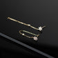 10K Gold Diamond Threader Earrings, Fine Gold Chain Drop Earrings, Dainty Luxury Minimalist Earrings, Everyday Fine Jewelry Gift