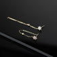 10K Gold Diamond Threader Earrings, Fine Gold Chain Drop Earrings, Dainty Luxury Minimalist Earrings, Everyday Fine Jewelry Gift