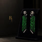 One of a Kind Jadeite Jade Earrings in 18K Solid White Gold | Art Deco Style Fine Jewelry | Inspired by 1995 Auction House Jewelry