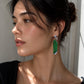 One of a Kind Jadeite Jade Earrings in 18K Solid White Gold | Art Deco Style Fine Jewelry | Inspired by 1995 Auction House Jewelry