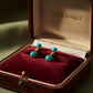 10K Solid Gold Turquoise Diamond Earrings | Dainty Turquoise Drop Studs | French Riviera Summer Jewelry | Fine Gold Earrings, Gift for her