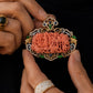 One of a Kind Coral Necklace in 18K Solid Gold | Hand Carved Coral Peony Pendant | Jade Sapphire Pearl Necklace | Heirloom Fine Jewelry