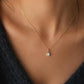 Dainty 9K 14K Solid Gold Emerald Cut Diamond Pendant | 1 Carat Diamond Charm | Vintage frame Necklace | Minimal Fine Jewelry Gift for Her