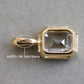 Dainty 9K 14K Solid Gold Emerald Cut Diamond Pendant | 1 Carat Diamond Charm | Vintage frame Necklace | Minimal Fine Jewelry Gift for Her