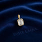 Dainty 9K 14K Solid Gold Emerald Cut Diamond Pendant | 1 Carat Diamond Charm | Vintage frame Necklace | Minimal Fine Jewelry Gift for Her