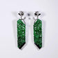 One of a Kind Jadeite Jade Earrings in 18K Solid White Gold | Art Deco Style Fine Jewelry | Inspired by 1995 Auction House Jewelry