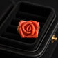 Natural Momo Coral Rose Ring in Solid 18K Gold | Hand Carved Coral Flower Ring with Emerald Accents | One of a Kind Fine Jewelry