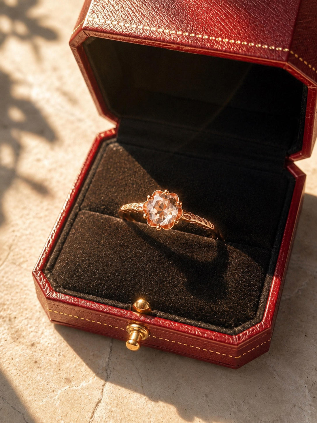 Custom Diamond Engagement Ring in 18K Rose Gold | Rose Cut Diamond Ring | Romantic Proposal Ring | Heirloom Inspired Design
