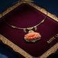 One of a Kind Coral Necklace in 18K Solid Gold | Hand Carved Coral Peony Pendant | Jade Sapphire Pearl Necklace | Heirloom Fine Jewelry