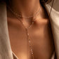 14K Solid Gold Lariat Necklace | Adjustable Y Necklace | Custom Length Fine Jewelry | Quiet Luxury Gold Chain | Handmade Heirloom Necklace