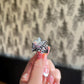 One of a Kind Hand-Carved Tourmaline Butterfly Diamond Ring