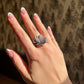 One of a Kind Hand-Carved Tourmaline Butterfly Diamond Ring