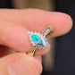 GIA Certified Brazilian Paraiba Tourmaline Ring, Vintage Platinum Diamond and Paraiba Ring, Rare Paraiba Fine Jewelry