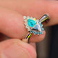 GIA Certified Brazilian Paraiba Tourmaline Ring, Vintage Platinum Diamond and Paraiba Ring, Rare Paraiba Fine Jewelry