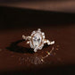 18K Solid Gold Oval Diamond Engagement Ring, Floral Halo Ring, Lab Grown Diamond with Certificate • Promise Ring Gift , Customization 1.5 ct