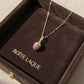 18K Solid Gold Pink Sapphire Acorn Pendant, Natural Diamond Acorn Charm, Opening Bail Fine Jewelry Necklace, Luxury Gift for Her