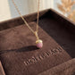 18K Solid Gold Pink Sapphire Acorn Pendant, Natural Diamond Acorn Charm, Opening Bail Fine Jewelry Necklace, Luxury Gift for Her