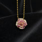 18K Solid Gold Natural Pink Sapphire Camellia Jewelry, Diamond Flower Pendant Necklace, Earrings or Ring, Fine Jewelry Gift