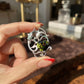 18K Solid White Gold Olive Green Tourmaline Brooch Pendant, Tsavorite Diamond Convertible Fine Jewelry, One of a Kind