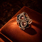 Natural Rubellite Tourmaline Ring, 5.8ct Brazilian Tourmaline, Black Onyx & White Sapphire, One of a Kind Statement Ring