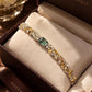 Natural Lagoon Tourmaline Bracelet, Sterling Silver & Yellow Sapphire Botanical Bracelet, One of a kind Gift, Gift for Her
