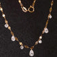 18K Solid Gold Diamond Necklace, Dainty Diamond Chain, Diamond Station Necklace, Layering Necklace, Y Necklace, Fine Jewelry Gift