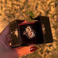Natural Rubellite Tourmaline Ring, 5.8ct Brazilian Tourmaline, Black Onyx & White Sapphire, One of a Kind Statement Ring