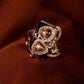 Natural Rubellite Tourmaline Ring, 5.8ct Brazilian Tourmaline, Black Onyx & White Sapphire, One of a Kind Statement Ring