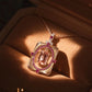 One of a Kind 4ct Natural Morganite Necklace, Pink Beryl, Ruby & Mother of Pearl Art Deco Pendant, Cor-de-Rosa Statement Jewelry