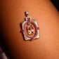One of a Kind 4ct Natural Morganite Necklace, Pink Beryl, Ruby & Mother of Pearl Art Deco Pendant, Cor-de-Rosa Statement Jewelry