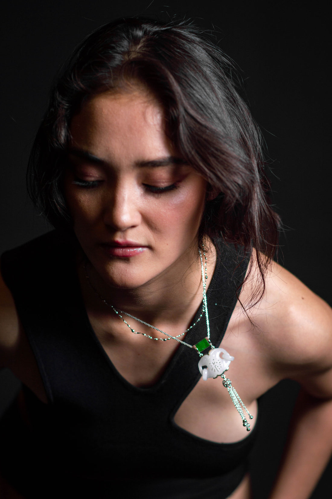 Water Jadeite Jade Amulet Pendant Necklace