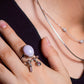 Lavender Jadeite Jade Cabochon Amulet Ring