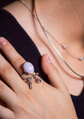 Lavender Jadeite Jade Cabochon Amulet Ring