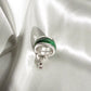 Green Jadeite Jade White Gold Cocktail Ring