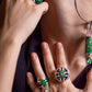 Green Jadeite Jade White Gold Cocktail Ring