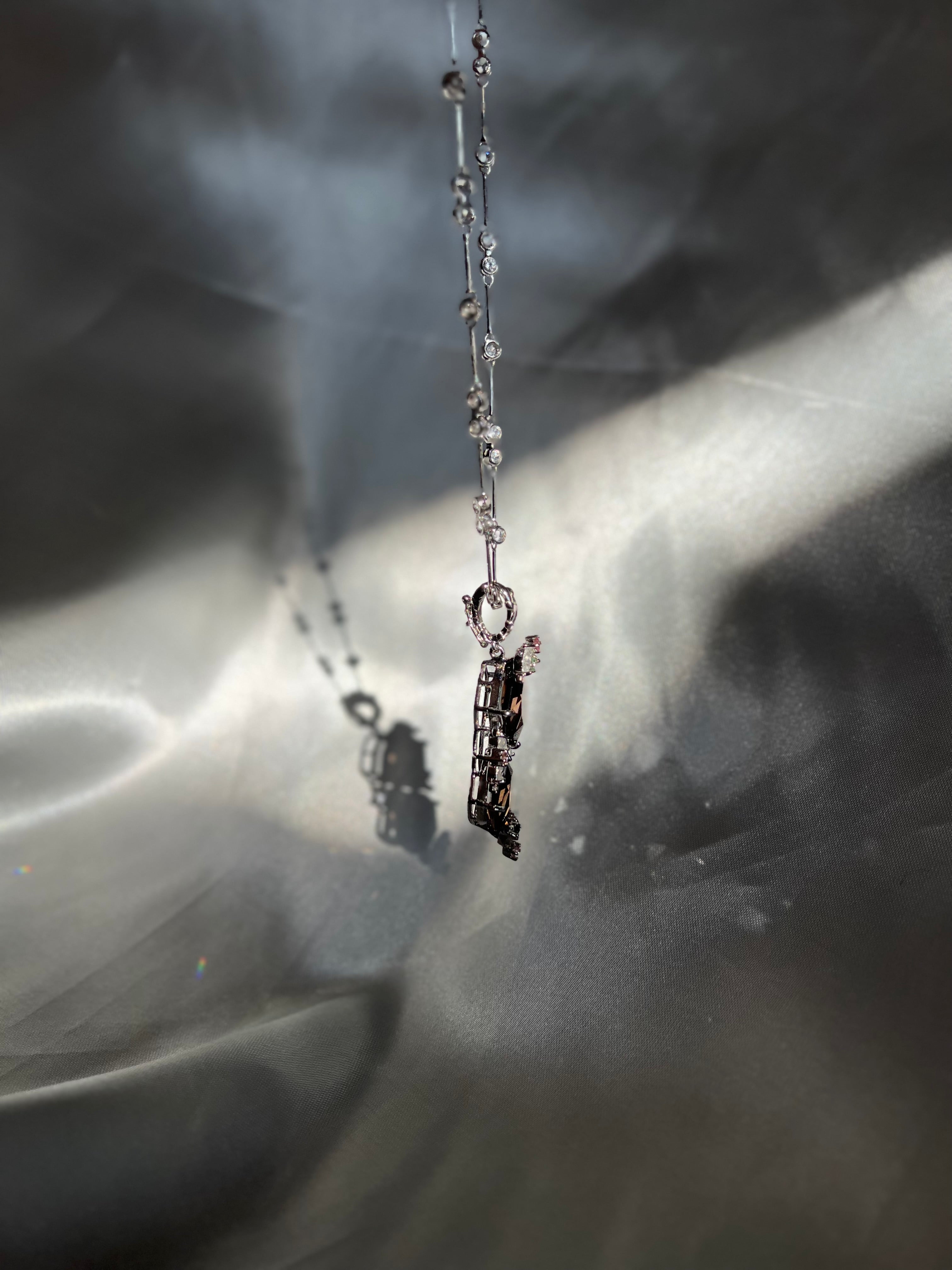 Kaleidoscope Smoky Quartz & Moonstone Pendant Necklace
