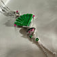 Jadeite Jade & Ruby Fan Pendant Necklace