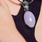 Lavender Jadeite Jade Cabochon Pendant Necklace
