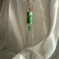 Doorknocker Green Jadeite Jade Pendant Hoop Earring