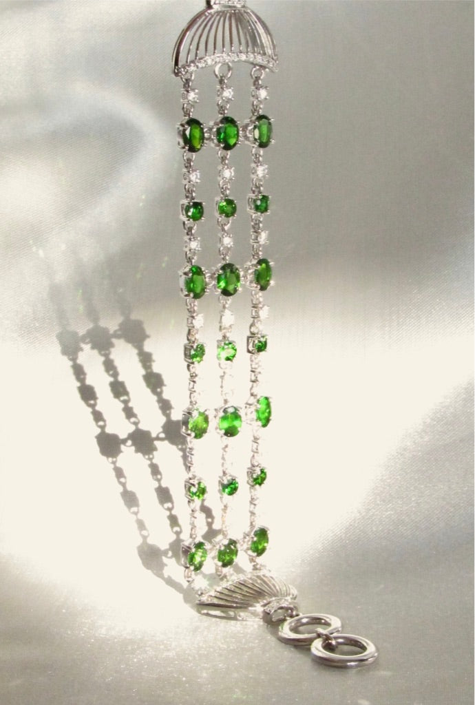 Multi Chain Chrome Diopside Bracelet