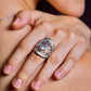Blue Fluorite & Iolite Tiara Ring
